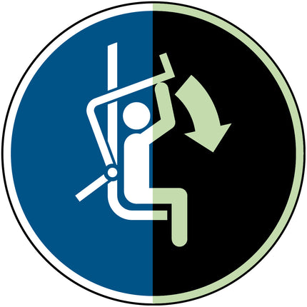 ISO Safety Sign  Close safety bar of chairlift