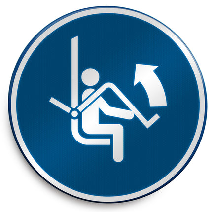 ISO Safety Sign  Open safety bar of chairlift