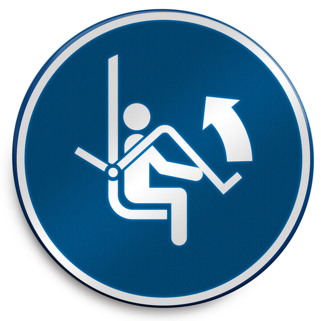 ISO Safety Sign  Open safety bar of chairlift