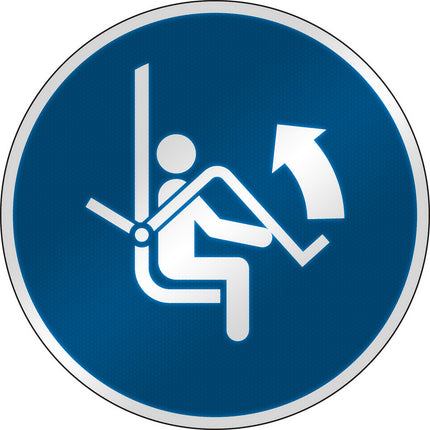 ISO Safety Sign  Open safety bar of chairlift