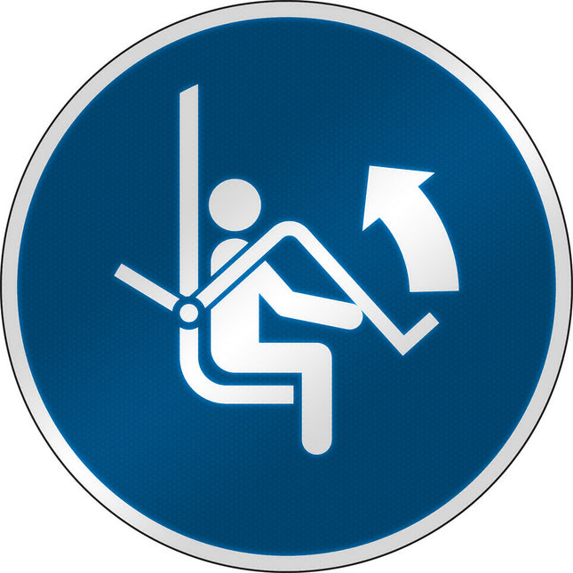 ISO Safety Sign  Open safety bar of chairlift