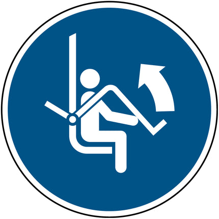 ISO Safety Sign  Open safety bar of chairlift