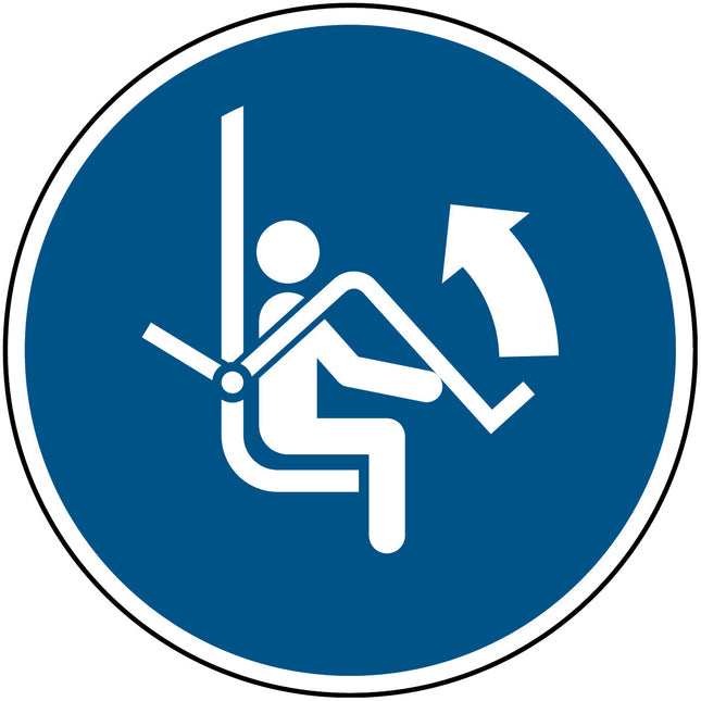 ISO Safety Sign  Open safety bar of chairlift
