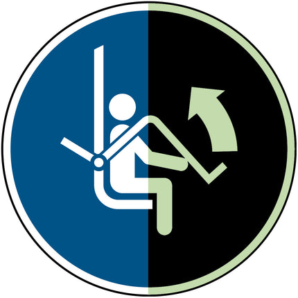 ISO Safety Sign  Open safety bar of chairlift