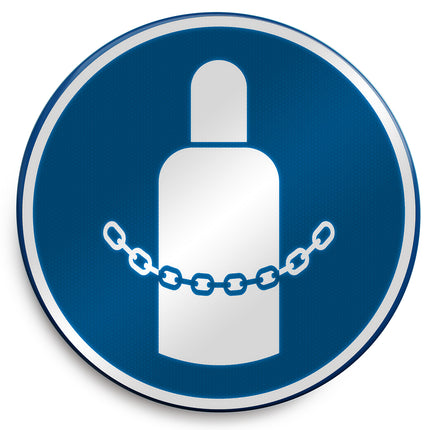 ISO Safety Sign  Secure gas cylinders