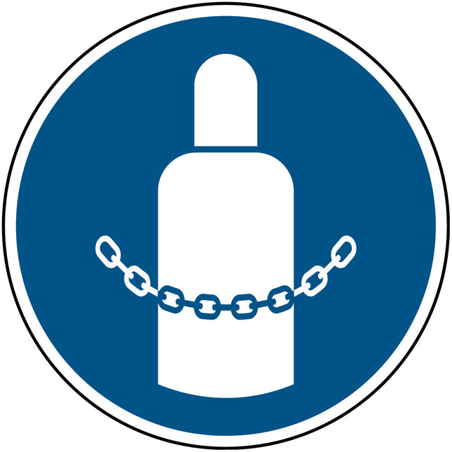 ISO Safety Sign  Secure gas cylinders