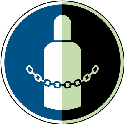 ISO Safety Sign  Secure gas cylinders