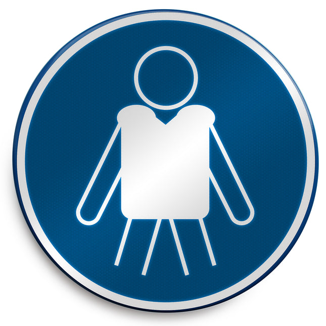 ISO Safety Sign  Wear personal flotation devices