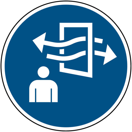 ISO Safety Sign  Ventilate before and during entering
