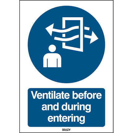 ISO Safety Sign  Ventilate before and during entering