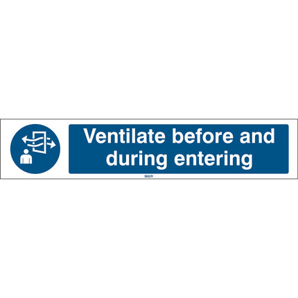 ISO Safety Sign  Ventilate before and during entering