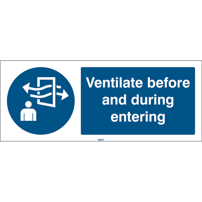 ISO Safety Sign  Ventilate before and during entering