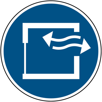 ISO Safety Sign  Ensure continuous ventilation 
