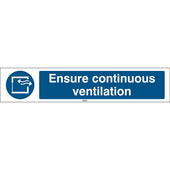ISO Safety Sign  Ensure continuous ventilation 