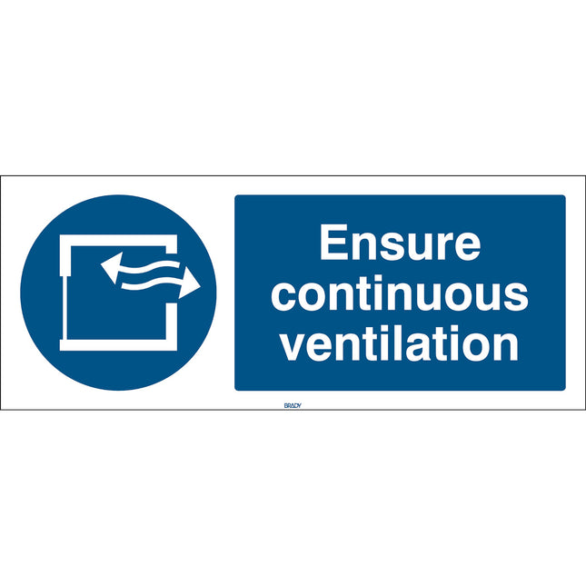 ISO Safety Sign  Ensure continuous ventilation 