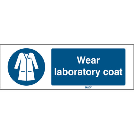 ISO Safety Sign  Wear laboratory coat