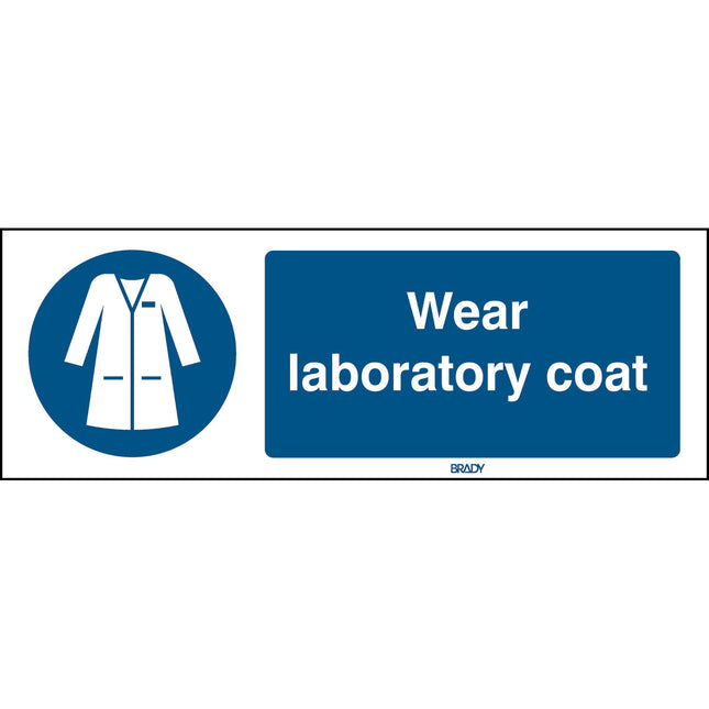 ISO Safety Sign  Wear laboratory coat