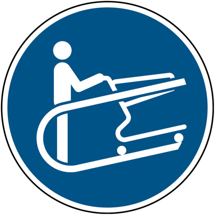 ISO Safety Sign  Hold the trolley handle