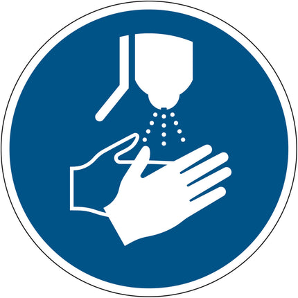 ISO Safety Sign  Disinfect your hands  Picto only
