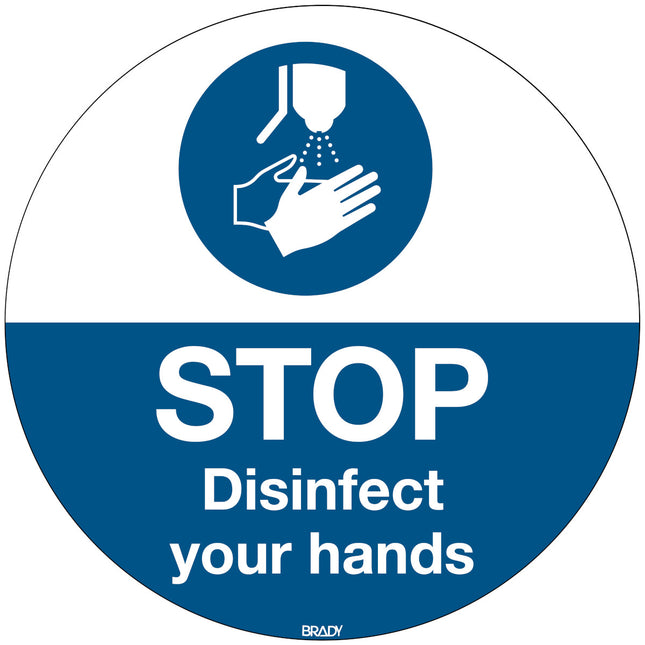ISO Safety Sign  Floor marking  Disinfect your hands