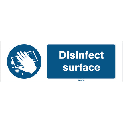 ISO Safety Sign  Disinfect surface