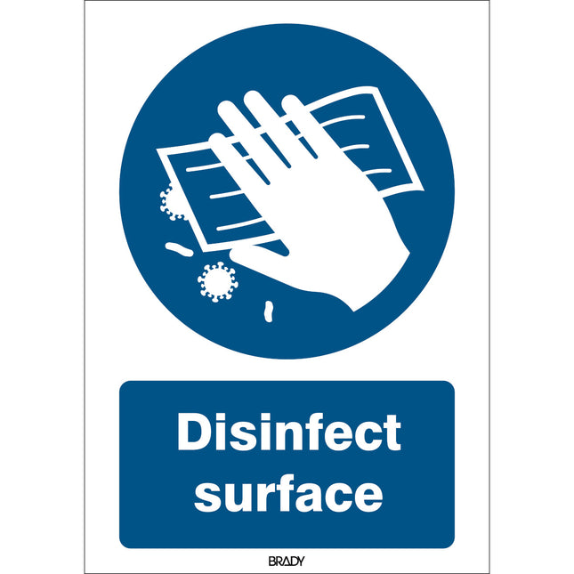 ISO Safety Sign  Disinfect surface