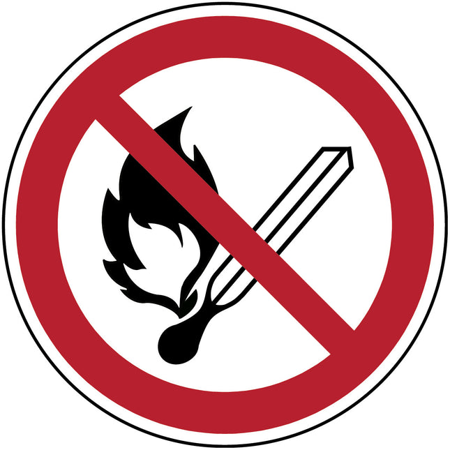 Floor Safety Sign  No open flame Fire open ignition source and smoking prohibited