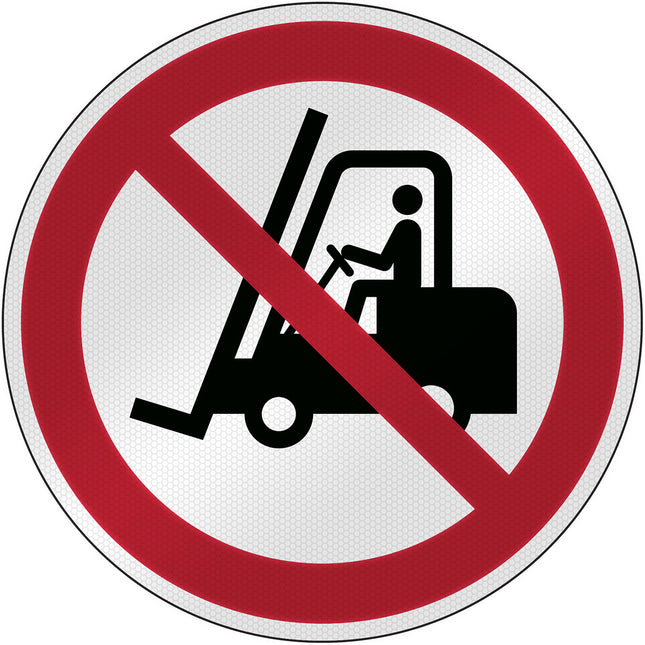 ISO Safety Sign  No access for forklift trucks and other industrial vehicles