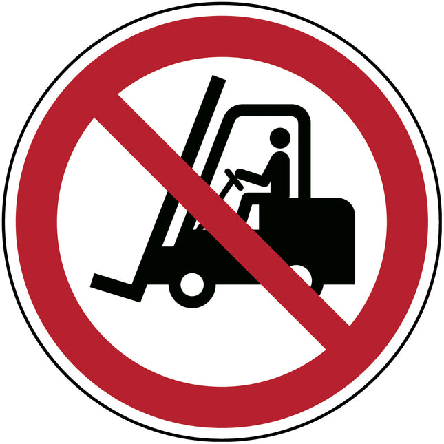 ISO Safety Sign  No access for fork lift trucks and other industrial vehicles