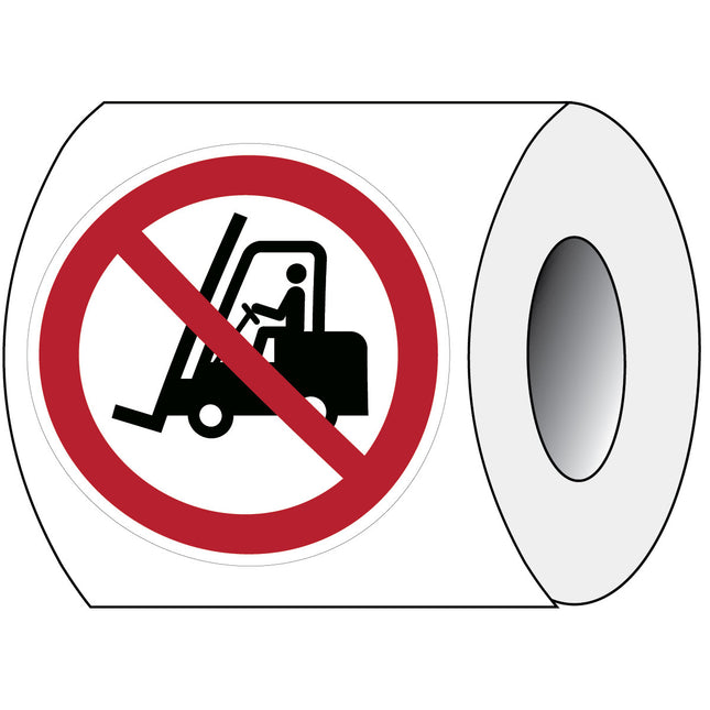 ISO Safety Sign  No access for fork lift trucks and other industrial vehicles