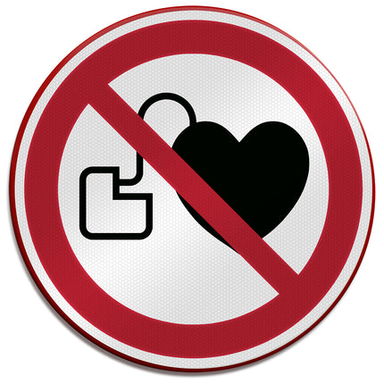 ISO Safety Sign  No access for people with active implanted cardiac devices