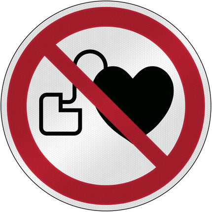 ISO Safety Sign  No access for people with active implanted cardiac devices