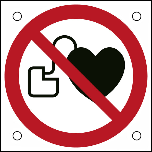 ISO Safety Sign  No access for people with active implanted cardiac devices
