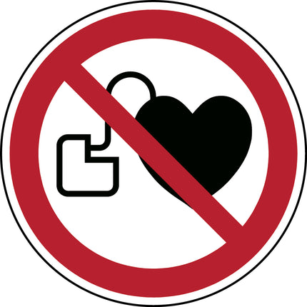 ISO Safety Sign  No access for people with active implanted cardiac devices
