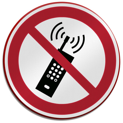 ISO Safety Sign  No activated mobile phones