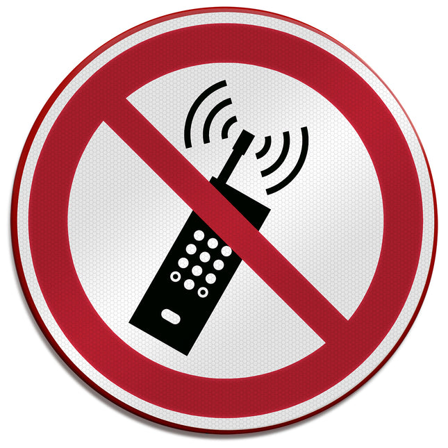 ISO Safety Sign  No activated mobile phones