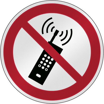 ISO Safety Sign  No activated mobile phones