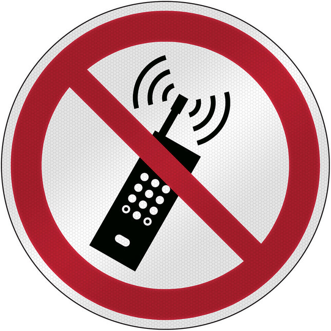 ISO Safety Sign  No activated mobile phones
