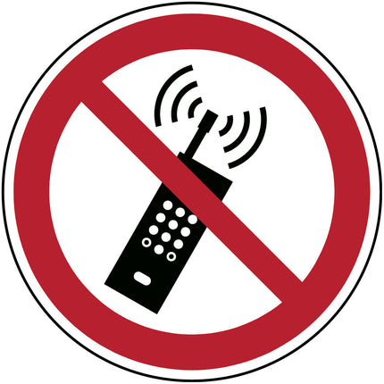 ISO Safety Sign  No activated mobile phones