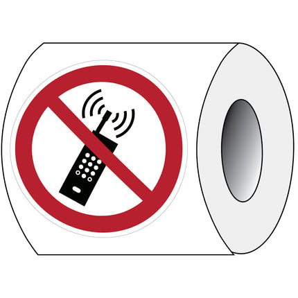 ISO Safety Sign  No activated mobile phones