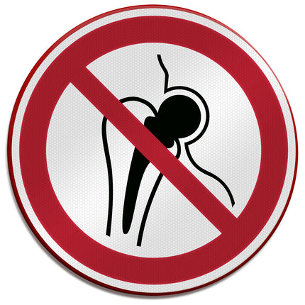 ISO Safety Sign  No access for persons with metallic implants
