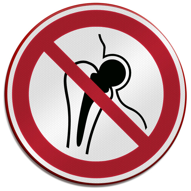 ISO Safety Sign  No access for persons with metallic implants