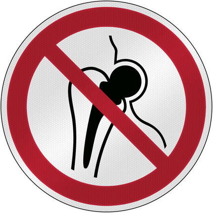 ISO Safety Sign  No access for persons with metallic implants