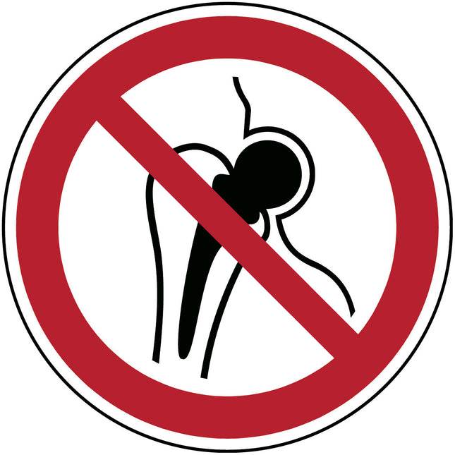 ISO Safety Sign  No access for persons with metallic implants