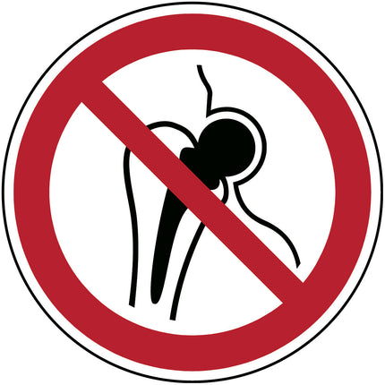ISO Safety Sign  No access for persons with metallic implants