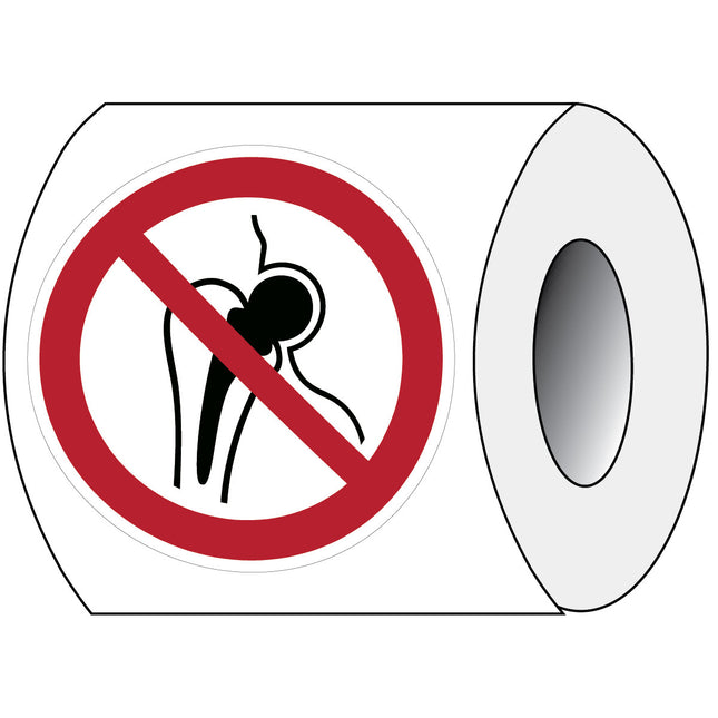 ISO Safety Sign  No access for persons with metallic implants