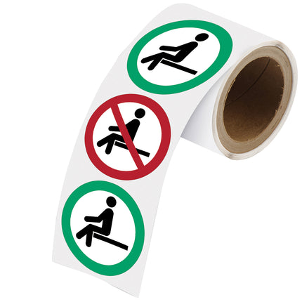 Safety Sign Do NOT sit here x 2 Sit here x1 alternating