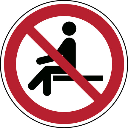 ISO Safety Sign  No sitting