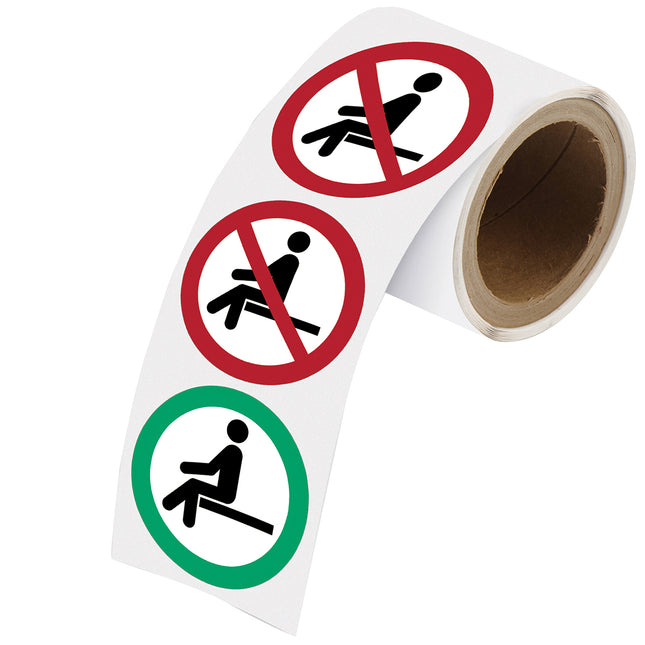 Safety Sign Do NOT sit here x 2 Sit here x1 alternating