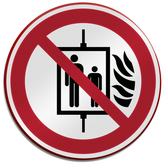 ISO Safety Sign  Do not use lift in the event of fire